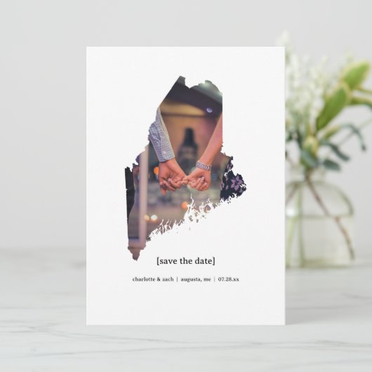 Maine Bewaar de datum Fotokaart Save The Date (Staand voorkant)