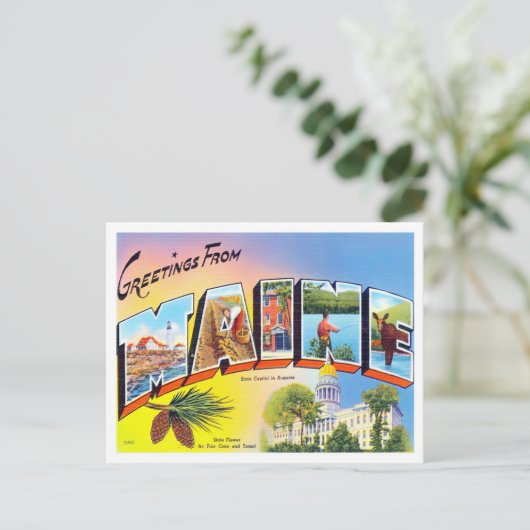 Maine  Big Letters Briefkaart (Staand voorkant)