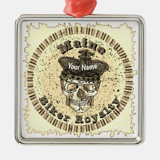 Maine Biker   Metalen Ornament (Voorkant)