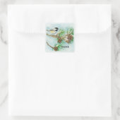 Maine bird and flower vierkante sticker (Tas)