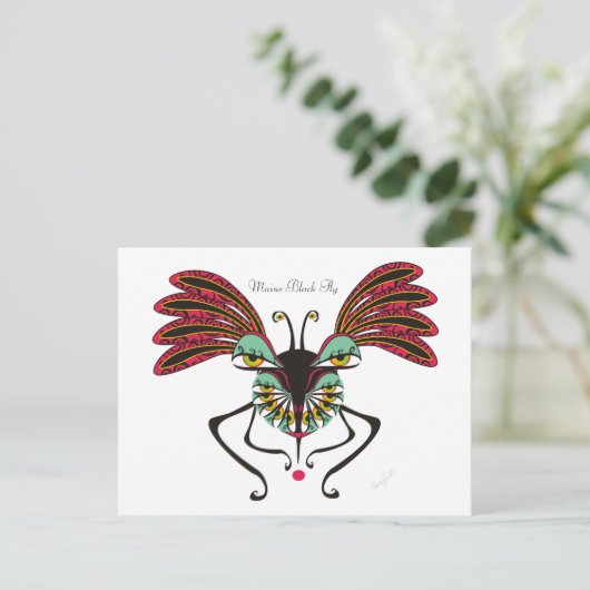 Maine Black Fly Briefkaart (Staand voorkant)