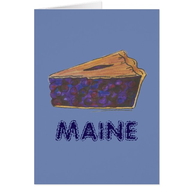 Maine Blueberry Pie Slice Piece Baking Foodie Blue (Voorkant)