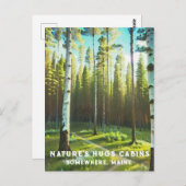 *~* Maine Bos Berk Groene Bomen AP49 Briefkaart (Voorkant / Achterkant)