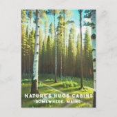 *~* Maine Bos Berken Groene Bomen AP49 Briefkaart (Voorkant)