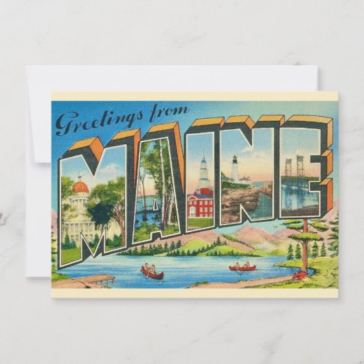 Maine Briefkaart Bewegende Aankondiging (Voorkant)