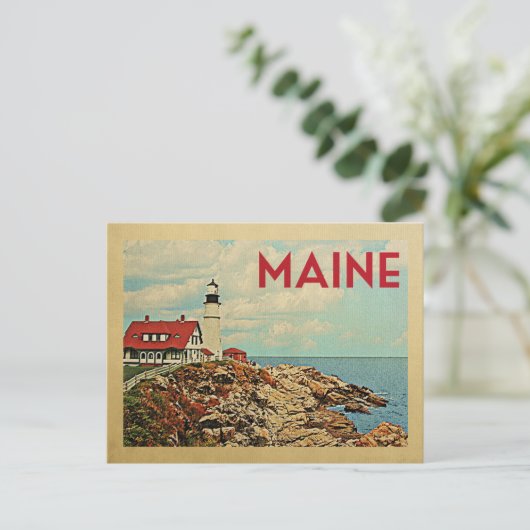 Maine Briefkaart Vintage Travel (Staand voorkant)