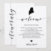 Maine bruiloft welkomstbrief en reisschema Kaart (Voorkant / Achterkant)