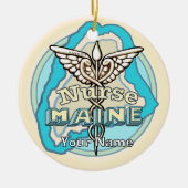 Maine Caduceus Nurse Keramisch Ornament (Voorkant)