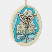 Maine Caduceus Verpleegster Keramisch Ornament (Rechts)