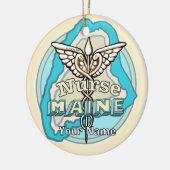 Maine Caduceus Verpleegster Keramisch Ornament (Links)