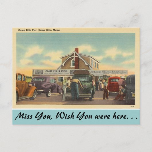 Maine, Camp Ellis Pier Briefkaart (Voorkant)