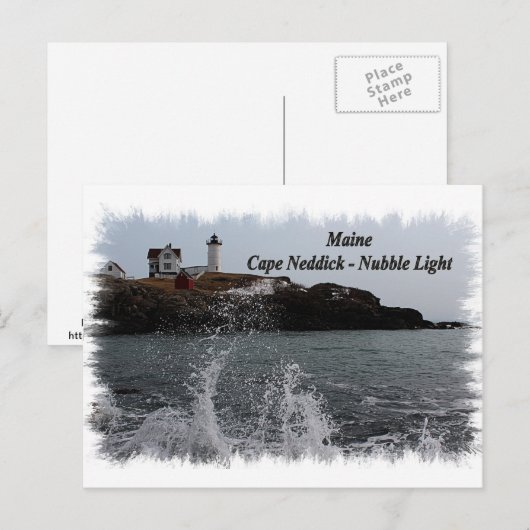Maine Cape Neddick - Nubble Light Briefkaart (Voorkant / Achterkant)
