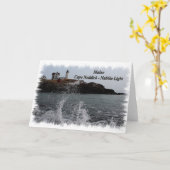Maine Cape Neddick - Nubble Light Kaart (Gele Bloem)