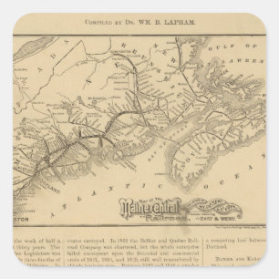Maine Central Railroad Vierkante Sticker