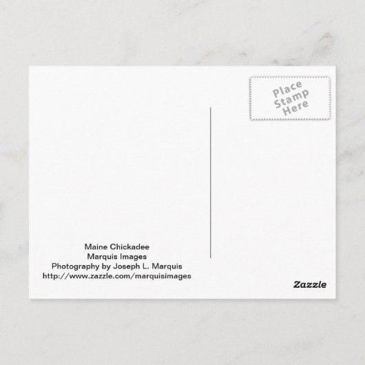 Maine Chickadee Briefkaart (Achterkant)