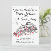 Maine Chickadee Vogel Winter Kerstvakantie Sneeuw Kaart (Staand voorkant)