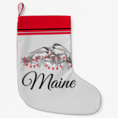 Maine Chickadee Vogel Winter Kerstvakantie Sneeuw Kleine Kerstsok (Voorkant)