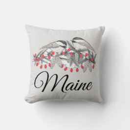 Maine Chickadee Vogel Winter Kerstvakantie Sneeuw Kussen