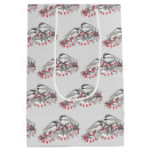 Maine Chickadee Vogel Winter Kerstvakantie Sneeuw Medium Cadeauzakje (Achterkant)