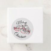 Maine Chickadee Vogelpen en Ink Kerstvakantie Bedankjes Labels (In situ)