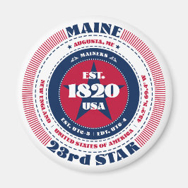 Maine Circle Typography Souvenir Magnet