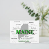 Maine Cities and Towns State Pride Map Briefkaart (Staand voorkant)