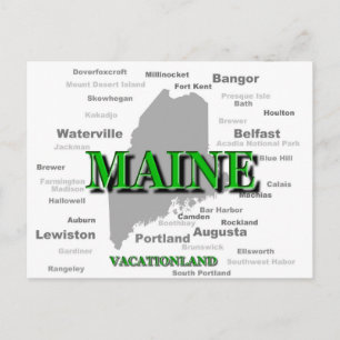Maine Cities and Towns State Pride Map Briefkaart