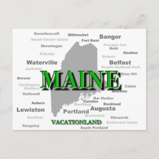 Maine Cities and Towns State Pride Map Briefkaart