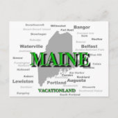 Maine Cities and Towns State Pride Map Briefkaart (Voorkant)