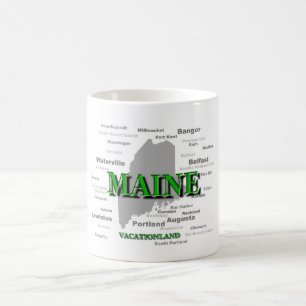 Maine Cities and Towns State Pride Map Koffiemok