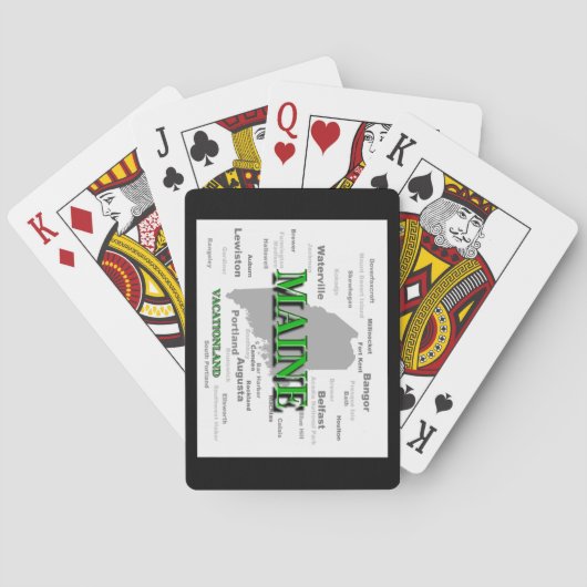 Maine Cities and Towns State Pride Map Pokerkaarten (Achterkant)