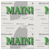 Maine Cities and Towns State Pride Map Stof (Close Up)