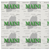 Maine Cities and Towns State Pride Map Stof (Swatch)