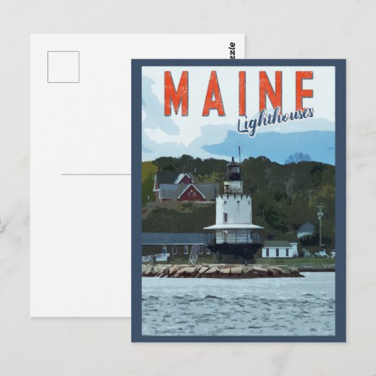 maine Coast Lighthouse Revel Briefkaart (Voorkant / Achterkant)