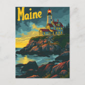 Maine Coastal Beacon: Vuurtoren Majesteit Briefkaart (Voorkant)