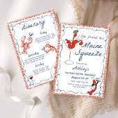 Maine Coastal Lobster Bachelorette Kaart