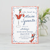 Maine Coastal Lobster Bachelorette Kaart (Staand voorkant)