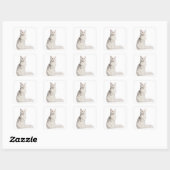 Maine Coon (8 maanden oud) zittend Vierkante Sticker (Vel)