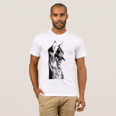 Maine Coon B+C White T-Shirt: Jersey Cat Print T-shirt (Voorkant volledig)