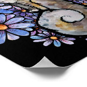 Maine Coon Blauw en Groene Knuffel zaterdag Kat Poster (Hoek)