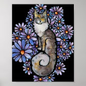 Maine Coon Blauw en Groene Knuffel zaterdag Kat Poster (Voorkant)