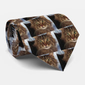 Maine Coon, bruin tafelblad Stropdas (Opgerold)