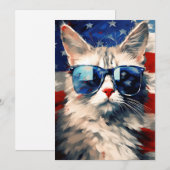Maine Coon Cat 4th van juli Onafhankelijkheidsdag Feestdagenkaart (Voorkant / Achterkant)