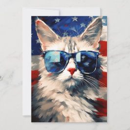 Maine Coon Cat 4th van juli Onafhankelijkheidsdag Feestdagenkaart