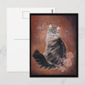 Maine coon cat art. door Renee Lavoie Briefkaart (Voorkant / Achterkant)