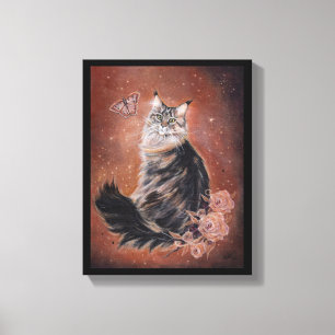 Maine coon cat art. door Renee Lavoie Canvas Afdruk
