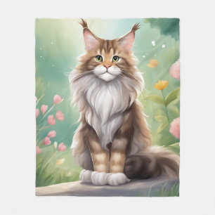 Maine Coon Cat Art Fleece Deken