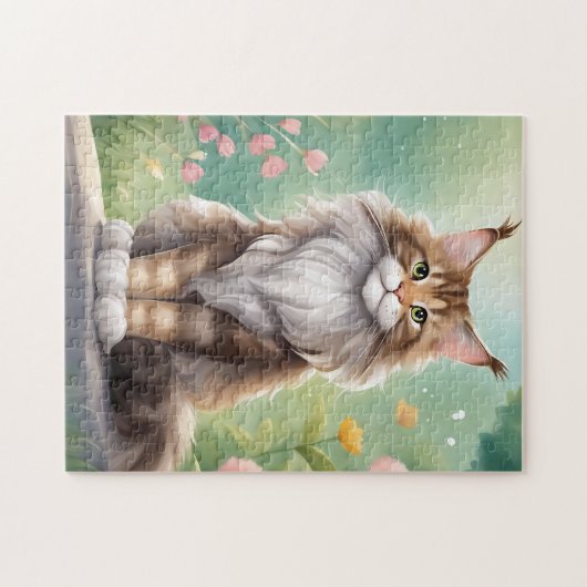 Maine Coon Cat Art Legpuzzel (Horizontaal)