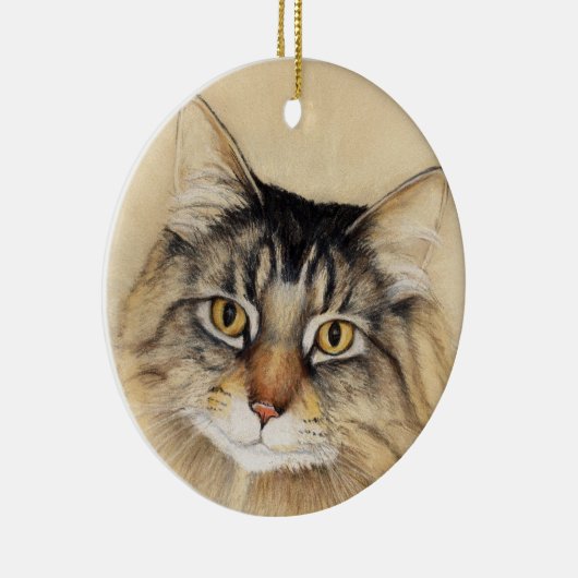 Maine Coon Cat Art Ornament (Rechts)