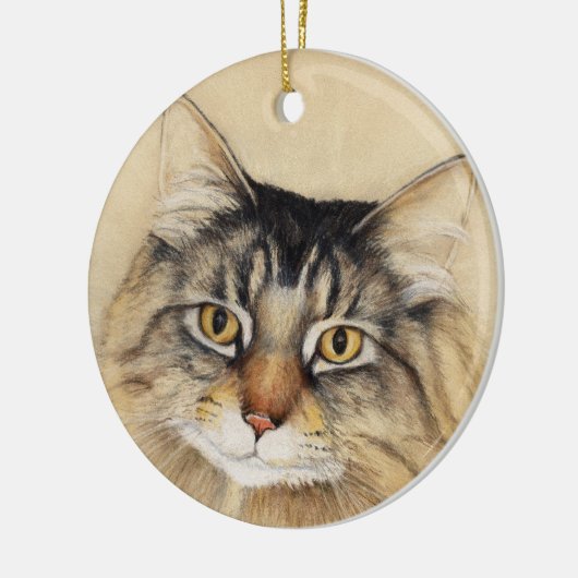 Maine Coon Cat Art Ornament (Links)